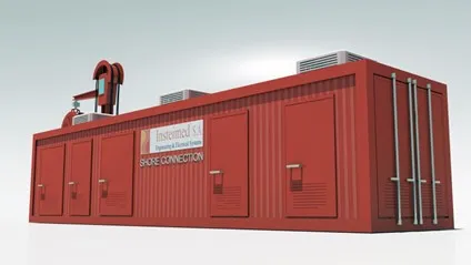 Contenedor con sistema de alimentación eléctrica para buques. 